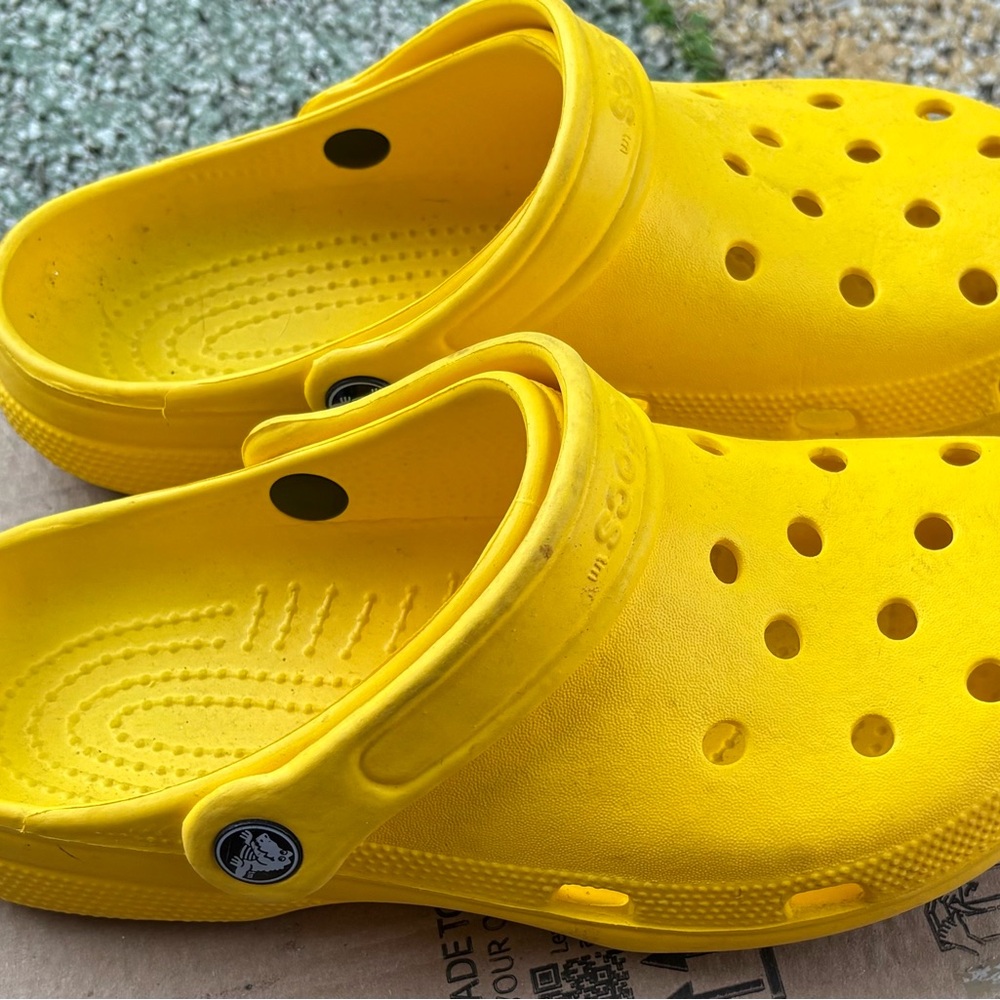 CROCS Yellow Water Shoes with Perforated Design